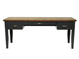 53 inch Writing Desk, No Assembly Required, Black and Whiskey Finish B108P160151