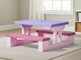 Kids Outdoor Table and Chair Sets with Removable Umbrella, Kids Picnic Table for Backyard Garden 09697987