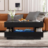 U-Can Lift-Top Coffee Table with 2 Drawers, Modern Coffee Table with Adequate Hidden Compartment, N724P290058B