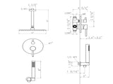 Ceiling Mount Round Shower Combo Set with 10" Rain Shower head and Handheld Shower Head Set with KE-A3585-MB