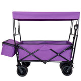 480Lbs Collapsible Wagon with Canopy,Wagon Stroller with 7" All-Terrain Wheels, Lightweight Foldable W321P269230