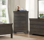 ZUN Classic Louis Philippe Style Stained Gray Finish 1pc Chest of 5x Drawers Traditional Design Bedroom B01153393