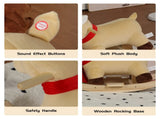 Kids Ride-On Rocking Horse Toy with Lullaby Song,Moose Rocking Toy with Hand Puppets and Safety Belt 86775418