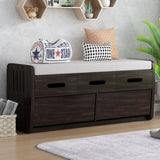 ZUN TREXM Rustic Storage Bench with 2 Drawers, Hidden Storage Space, and 3 False Drawers at the Top, WF323695AAP