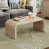 TREXM Minimalist Coffee Table with Curved Art Deco Design for Living Room or Dining Room WF317095AAD