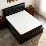 12 Inch Twin Mattress, Spring Mattress with Black-Gold Trim & White Surface, Medium Firm Support for 45429928