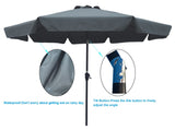 ZUN Outdoor Patio Umbrella 10FT WITH FLAP ,8pcs ribs,with tilt ,with crank,without base, W65627955