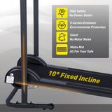 ZUN Manual Treadmill Non Electric Treadmill with 10&deg; Incline Small Foldable Treadmill for Apartment Home W153265317