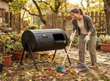 Dual Chamber Compost Tumbler 37.5Gal 360&deg Rotating Compost Bin with Stirring Blades for 55876880
