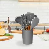 11Pcs Silicone Cooking Utensil Set Heat Resist Wooden Handle Silicone Spatula Ladle Spaghetti Server 44027045