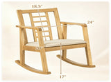 Heavy-Duty Solid Wood Rocking Chair, Ergonomic Accent Armchair with Breathable Ladder Back for 95738735