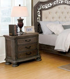 Traditional Rustic Natural Finish Solid wood 1pc Nightstand Bronze Hanging Pull Bedroom Bedside B011P233657