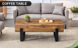 ZUN A coffee table made of American vintage MDF Equipped with drawers made of solid wood W1151141600