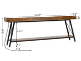70.9 inch Extra Long Console Table with 2 Power Outlets & USB Ports, Rustic Industrial Sofa Table 41247517