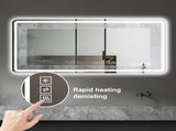 60X28 Inch LED Bathroom Mirror Vanity Mirrors with Front Lights Wall Mounted Anti-Fog Frameless Make W2071P402181