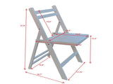 Furniture Slatted Wood Folding Special Event Chair - White, Set of 4, FOLDING CHAIR, FOLDABLE STYLE W49557945