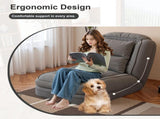 Upholstered Human Dog Bed for Adults and Pets, Foldable Lazy Sofa Bed with 5 Adjustable Position, W2699P535458