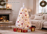 White Small Pre Lit 4 Foot Christmas Tree with 50 Warm White LED, Flame Retardant PVC Foliage, 26818683