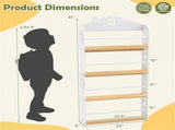 4-Tier House-Shaped Kids Bookshelf, 60.9615.24129.54 cm Front-Facing Book Rack with Anti-Toppling 53973708