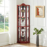 Glass Cabinet Lighted Corner Cabinet Corner Display Curio Cabinet, Glass Display With W2275P177191