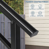 Handrails for Outdoor Steps, Wrought Iron Handrail Fits 1 to 4 Steps, Transitional Handrail with 27863696