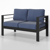 Outdoor Loveseat, All-Weather Metal Aluminum Outdoor Patio Furniture Sofa with 5" Thick and Soft B082P232959