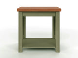 24 inch Side Table, No Assembly Required, Sage Green and Fruitwood Finish B108P160213