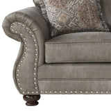 Leinster Faux Leather Upholstered Nailhead Sofa, Loveseat, and Chair Set T2574P196957