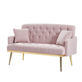 PINK TEDDY FABRIC 2 SEATER SOFA W588115440