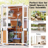 TOPMAX 63'' Height Garden Wood Storage Cabinet Outdoor Tool Storage Shed, N717P233276L