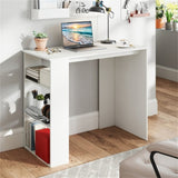 White Computer Desk with Bookshelf 02690440