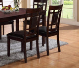 7-Pc Dinette Set Brown Espresso Finish Rectangular Table Faux Leather Upholstery Padded Lattice B011P184943