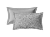 Full/Queen Embroidered Medallion Faux Fur Comforter Mini Set B03597085