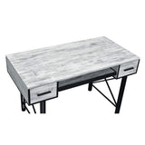Rectangular Computer Desk with 2 Drawers, Antique White and Black B016P311793