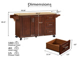 Kitchen Island with Drop Leaf Countertop, Rolling Kitchen Island Cart , Barn Door Kitchen Island 99282350