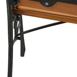 49" Garden Bench Patio Porch Chair Deck Hardwood Cast Iron Love Seat Rose Style Back 80193366