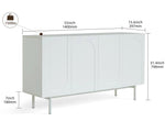 ZUN 4 Door Cabinet, Modern Accent Cabinet, Sideboard Buffet Cabinet, Entryway Cabinet with Storage for W2565P189587