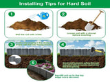 20 Pack Cobbled Stone Look Garden Edging, Flexible Interlocking PVC Landscape Edging, 16 FT No Dig 28864555