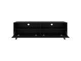 Tv Stand, 1 Door, 2 Shelves, Black Wengue B097P350289