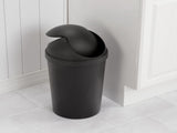 (2 pack)Small Bathroom Trash Can, 3 Gallon Plastic Garbage Bucket Bin with Swing Top Lid, Black 60671436