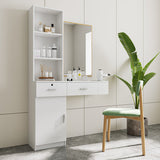 White modern simple hair desk, multi-layer storage, large storage space W33163006