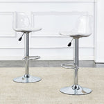 ZUN Modern minimalist bar chairs and bar stools. Can rotate 360 &deg; and adjust lifting. PET backrest and W1151P172644