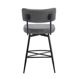 ZUN 26''Retro Swivel Counter Stools Set of 2,Grey Counter Stools with iron Frame,PU Sponge N780P199991G