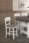 ZUN Contemporary Dining Room Counter Height Chairs Set of 2 Chairs only White Solid wood Gray Padded B01157350