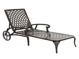 193*64.5*93cm Backrest Adjustable Courtyard Cast Aluminum Lying Bed Bronze 01637540