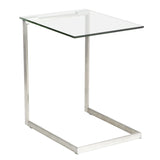 Zenn Contemporary End Table with Clear Glass by LumiSource B202P223406