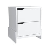 ZUN Nightstand with 2-Drawers, End Table with Sturdy Base, White B097120605