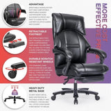 ZUN 500lbs Big and Tall Office Chair Wide Seat for Heavy People with Quiet Wheels Heavy Duty Metal Base W1521P221507