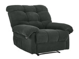 Dark Gray Recliner Chair, Overstuffed Armchair, Manual Recliner, Living Room Seating, Reading Chair, 07638741