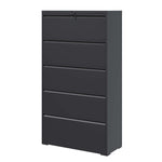 ZUN 5 Drawer Metal Lateral File Cabinet , Black Filing Cabinet with Lock, Lockable File Cabinet for Home 97660935